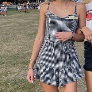 Hollister gingham romper